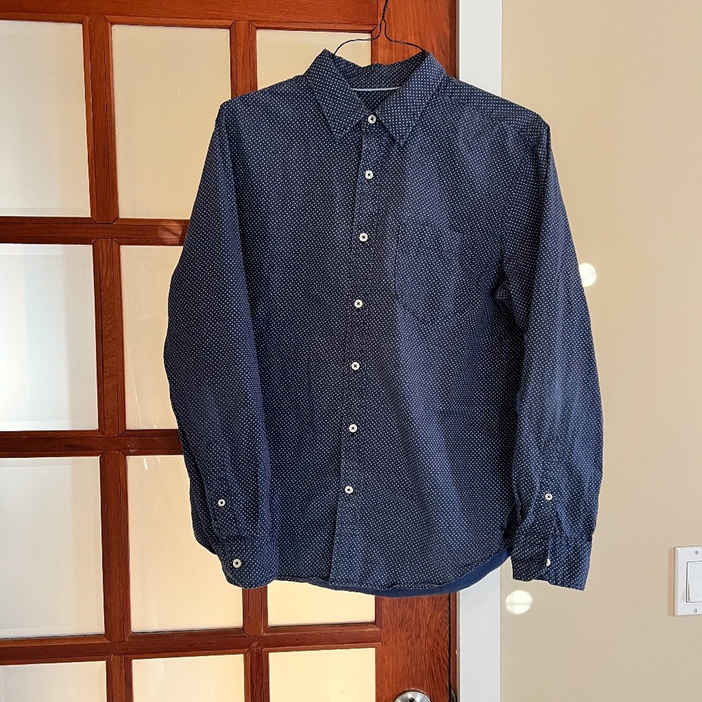 American Eagle Button Down - Navy with White Dots